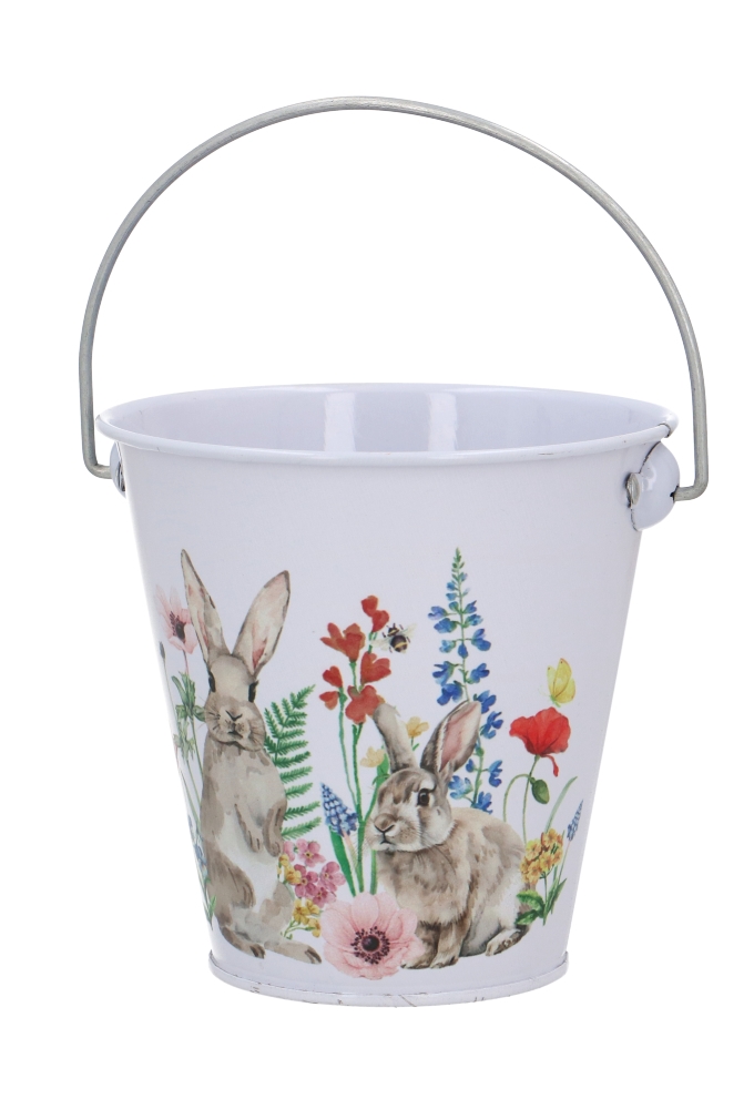 Blikken Emmer Paas Haasjes 11,5x11cm 12stuks