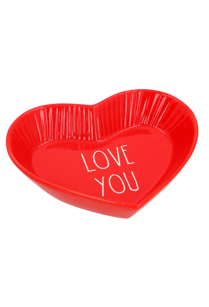 Schaaltje Keramiek Hartjes Love You 17cm 1stuks