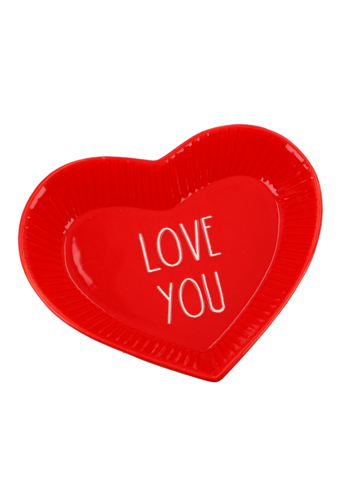 Schaaltje Keramiek Hartjes Love You 17cm 1stuks