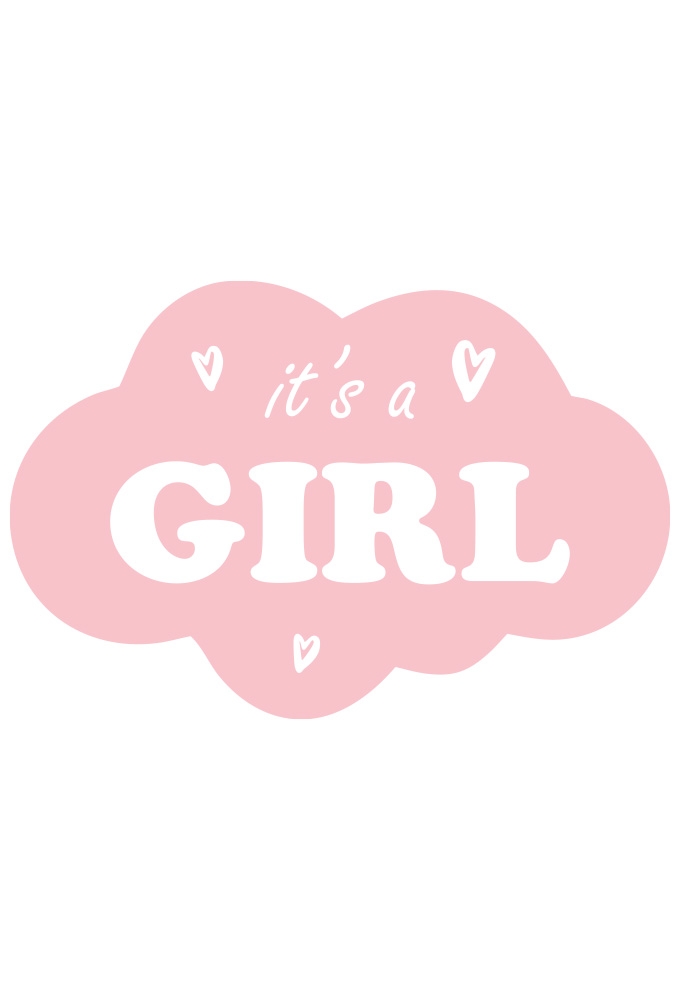 Etiketten Wolkje It's a Girl Roze 4cm 500stuks