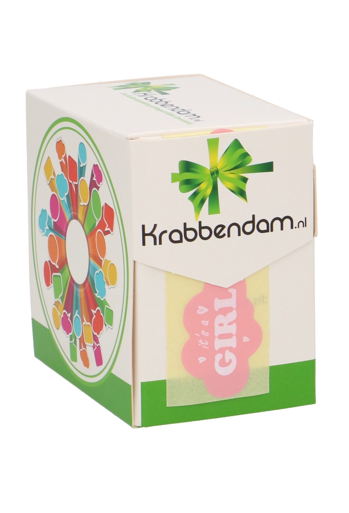 Etiketten Wolkje It's a Girl Roze 4cm 500stuks