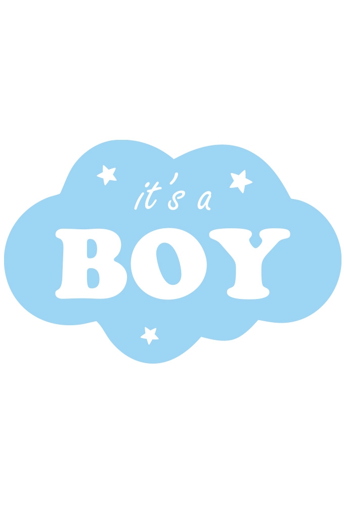 Etiketten Wolkje It's a Boy Blauw 4cm 500stuks