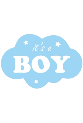 Etiketten Wolkje It's a Boy Blauw 4cm 500stuks