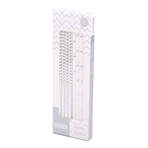 SENZA Paper Straws Silver 1 stuk