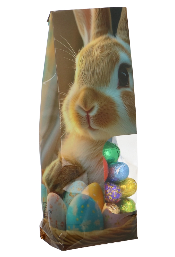 Cellofaan Blokbodemzakjes Konijn en Paaseitjes 8x5x24cm 50stuks
