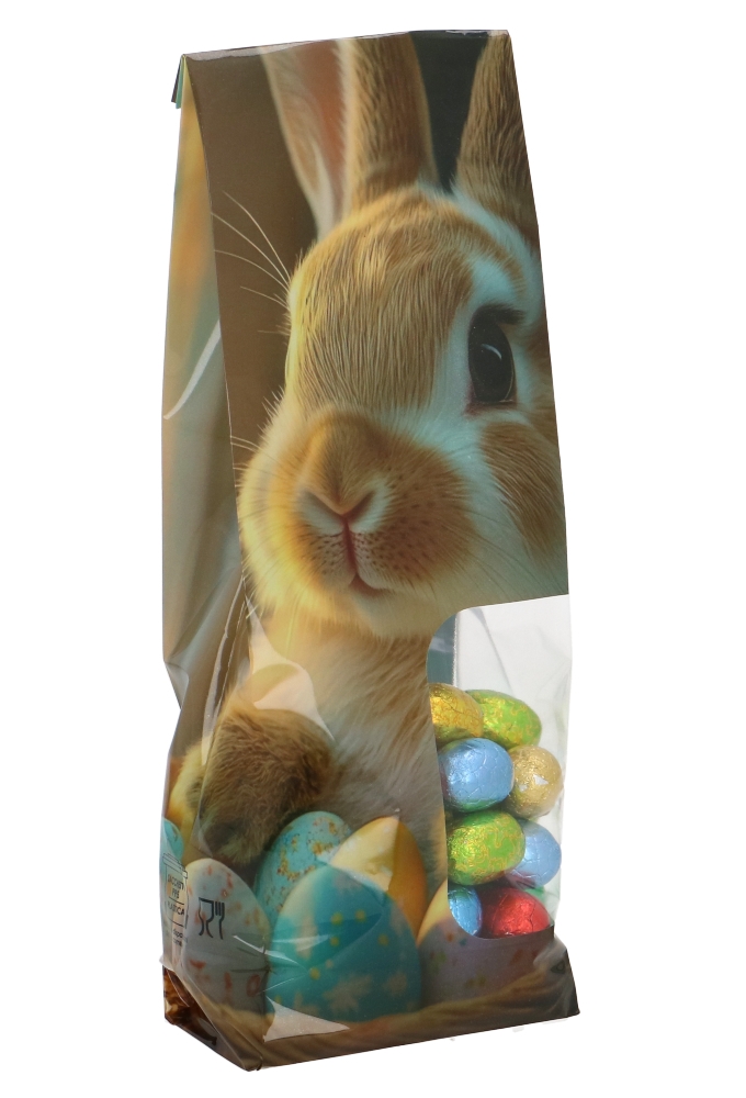 Cellofaan Blokbodemzakjes Konijn en Paaseitjes 10x6x30cm 50stuks