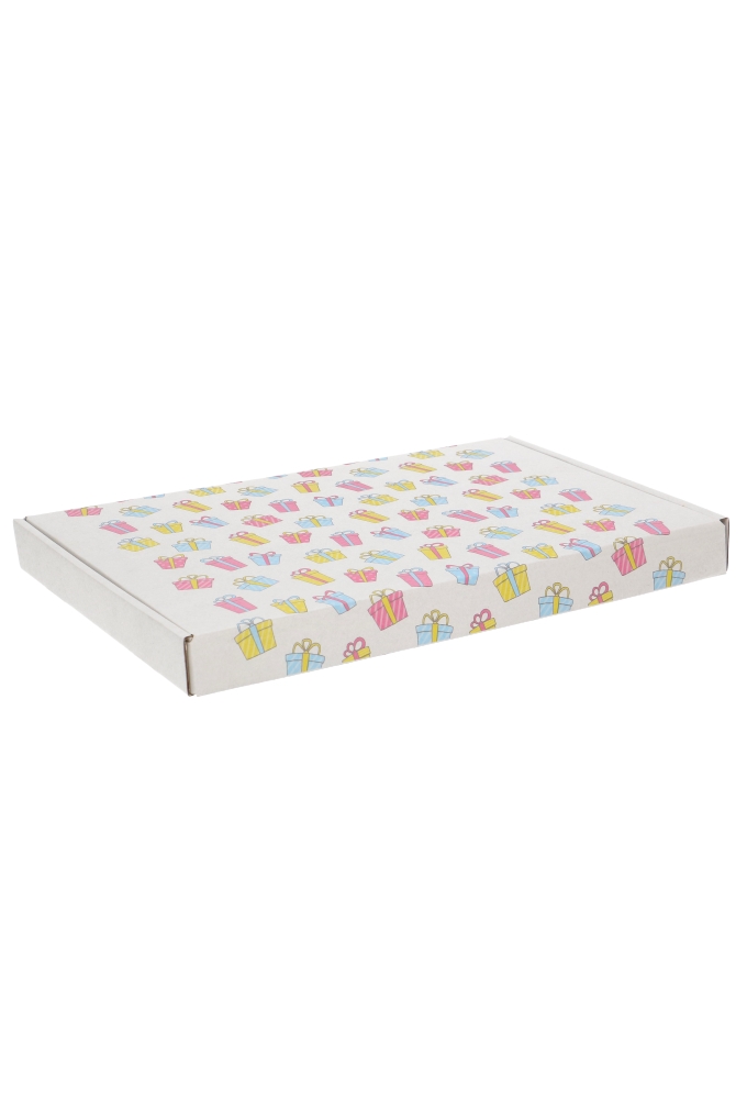 Brievenbusdoos Gekleurde Cadeautjes A4 31x22x2.8cm - vanaf 50 stuks