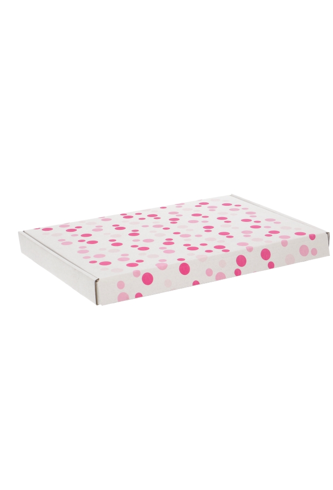 Brievenbusdoos Budget Roze dots A4 31x22x2.8cm - vanaf 50 stuks