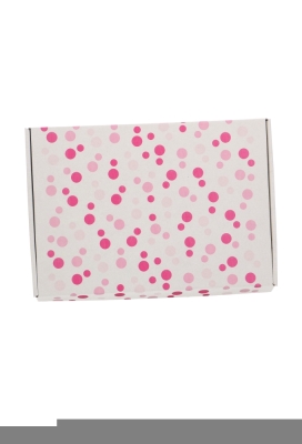Brievenbusdoos Budget Roze dots A4 31x22x2.8cm - vanaf 50 stuks