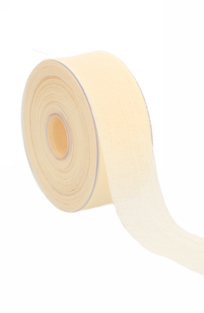 Geschenklint Naturel Polyester Delicate Creme 40mm x 25meter