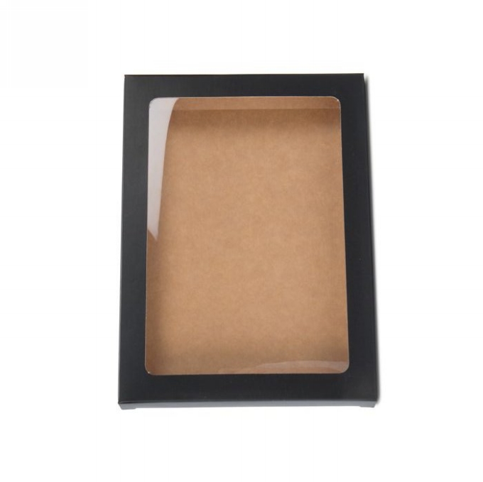 Cadeaudoosjes Jura Glans Zwart Met Venster 13.7x1.5x18.7cm 25stuks