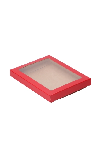 Cadeaudoosjes Jura Glans Rood Met Venster 13.7x1.5x18.7cm 25stuks