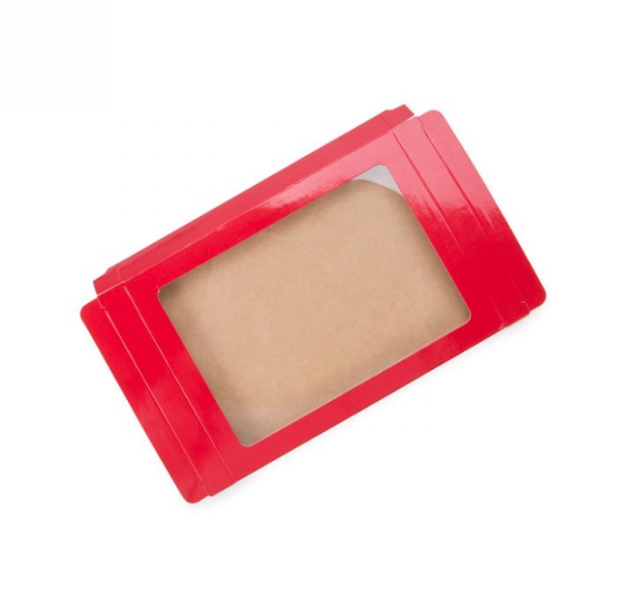 Cadeaudoosjes Jura Glans Rood Met Venster 13.7x1.5x18.7cm 25stuks