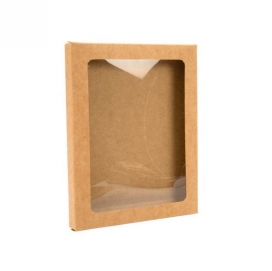 Cadeaudoosjes Jura Kraft Met Venster 10.2x1.4x13.8cm 25stuks Cadeaudoosjes Jura Kraft Met Venster 10.2x1.4x13.8cm 25stuks