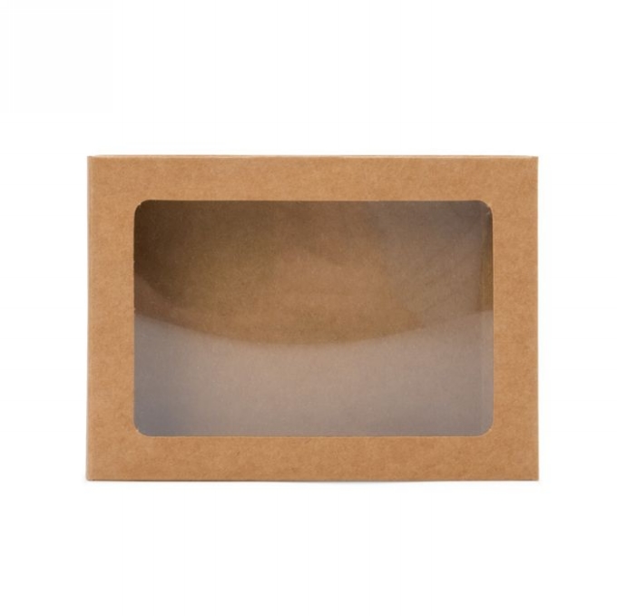Cadeaudoosjes Jura Kraft Met Venster 10.2x1.4x13.8cm 25stuks Cadeaudoosjes Jura Kraft Met Venster 10.2x1.4x13.8cm 25stuks