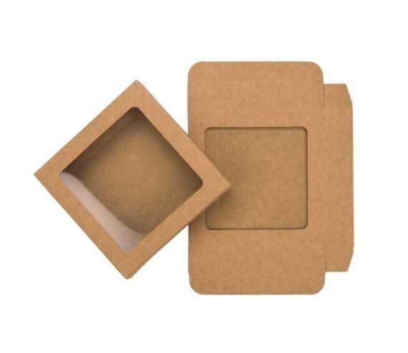 Cadeaudoosjes Jura Kraft Met Venster 10.5x2.2x10.5cm 25stuks Cadeaudoosjes Jura Kraft Met Venster 10.5x2.2x10.5cm 25stuks
