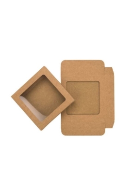 Cadeaudoosjes Jura Kraft Met Venster 10.5x2.2x10.5cm 25stuks Cadeaudoosjes Jura Kraft Met Venster 10.5x2.2x10.5cm 25stuks