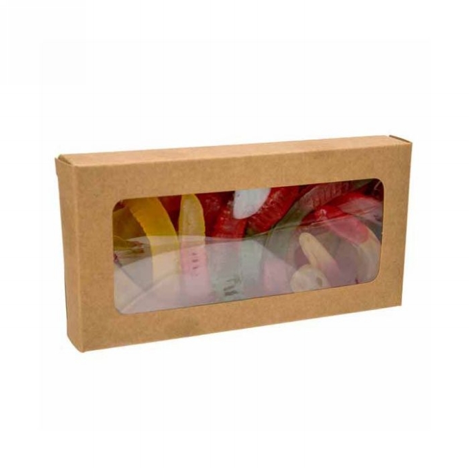Cadeaudoosjes Jura Kraft Met Venster 7x2.1x13.8cm 25stuks Cadeaudoosjes Jura Kraft Met Venster 7x2.1x13.8cm 25stuks
