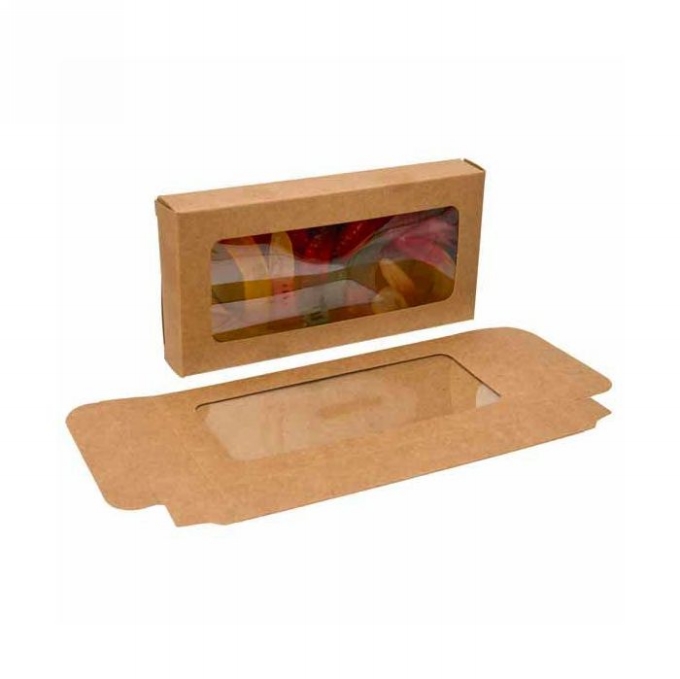 Cadeaudoosjes Jura Kraft Met Venster 7x2.1x13.8cm 25stuks Cadeaudoosjes Jura Kraft Met Venster 7x2.1x13.8cm 25stuks