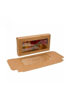 Cadeaudoosjes Jura Kraft Met Venster 7x2.1x13.8cm 25stuks Cadeaudoosjes Jura Kraft Met Venster 7x2.1x13.8cm 25stuks