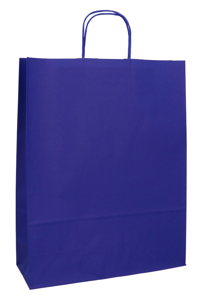 Papieren Draagtas Kassel Met Handvat Donkerblauw A3 32x12x41cm 50stuks