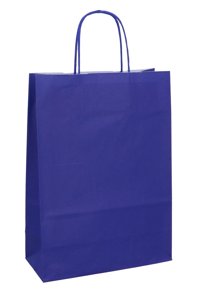 Papieren Draagtas Kassel Met Handvat Donkerblauw A4 22x10x31cm 50stuks