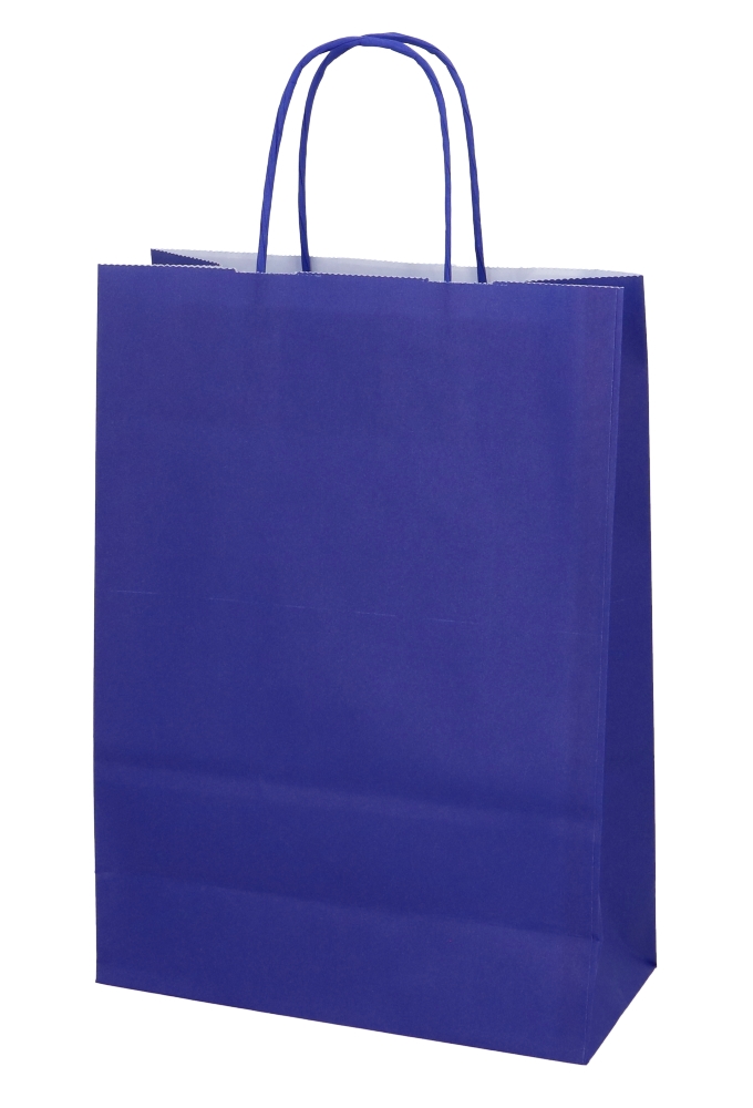 Papieren Draagtas Kassel Met Handvat Donkerblauw A4 22x10x31cm 50stuks