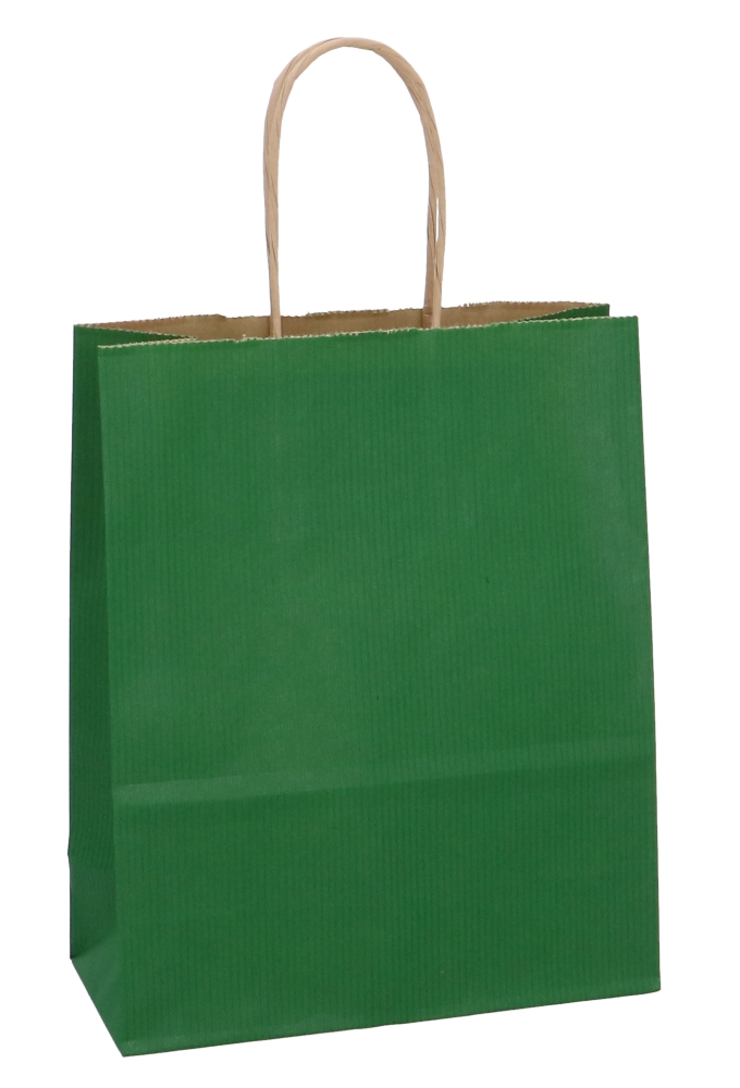 Papieren Draagtas Kassel Met Handvat Kraft Groen A5 18x8x22cm 50stuks