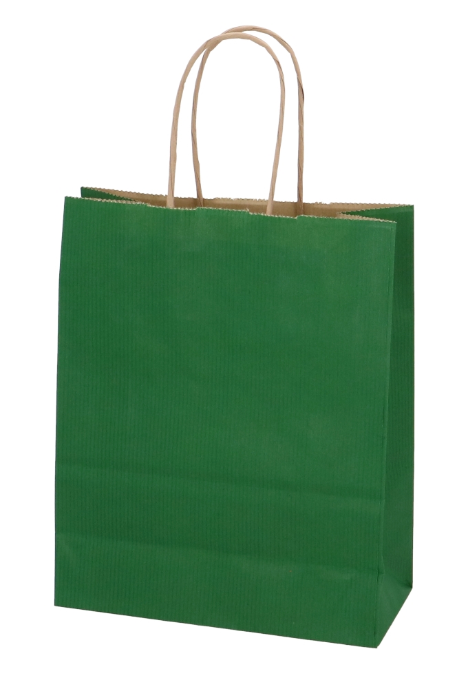 Papieren Draagtas Kassel Met Handvat Kraft Groen A5 18x8x22cm 50stuks