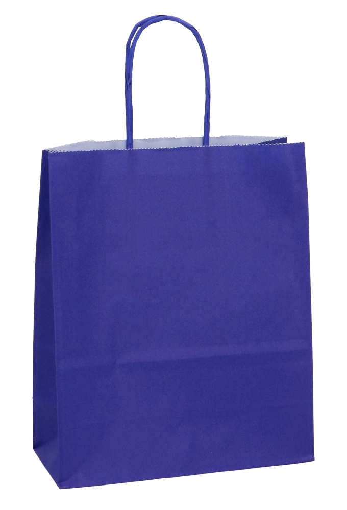 Papieren Draagtas Kassel Met Handvat Donkerblauw A5 18x8x22cm 50stuks