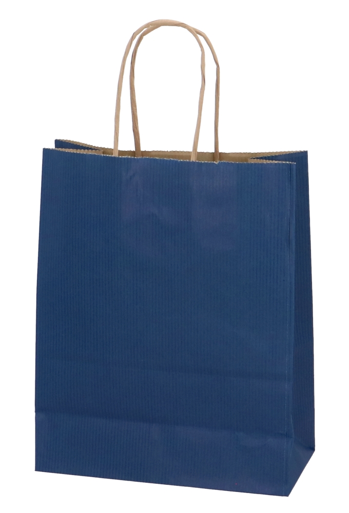 Papieren Draagtas Kassel Met Handvat Kraft Blauw A5 18x8x22cm 50stuks