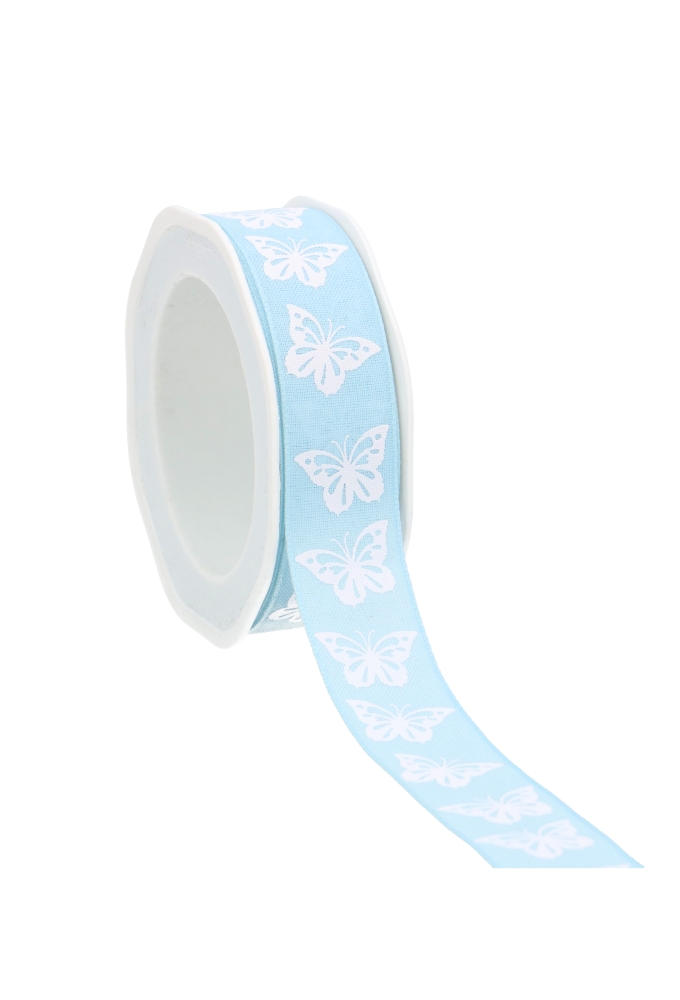 Kadolint Katoen Vlinder Licht Blauw 25mm x 10meter