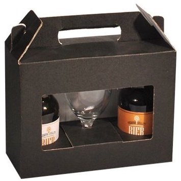 Bierverpakking Zwart voor 2 flesjes Bier Dikbuik & Glas FSC® 50stuks