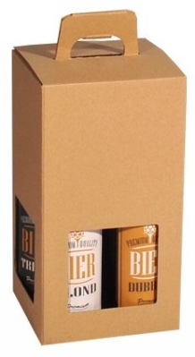 Bierverpakking Kraft voor 4 flesjes Bier 33cl FSC® 50stuks Bierverpakking Kraft voor 4 flesjes Bier 33cl FSC® 50stuks