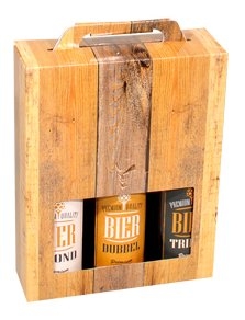 Bierverpakking Wood voor 3 flesjes Bier 33cl FSC® 50stuks