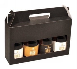 Bierverpakking Zwart Dikbuik of 4x 50cl. Blikjes FSC® 50stuks Bierverpakking Zwart Dikbuik of 4x 50cl. Blikjes FSC® 50stuks