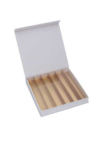 Magneet Bonbondoosjes Mat Wit 36 Bonbons 20.7x20.7x3cm 6stuks