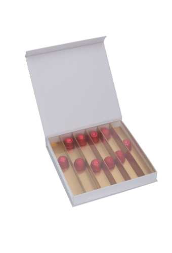 Magneet Bonbondoosjes Mat Wit 36 Bonbons 20.7x20.7x3cm 6stuks