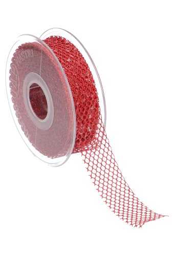 Luxe Kadolint Weblint Rood Metallic 25mm x 15meter