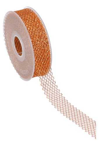 Luxe Kadolint Weblint Oranje Metallic 25mm x 15meter