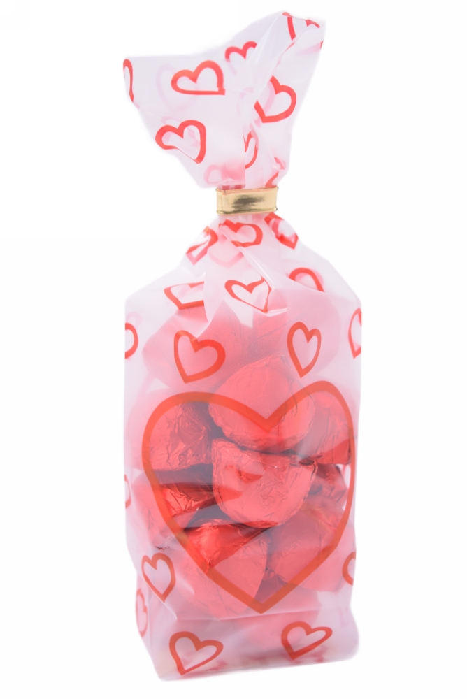Cellofaan Zakjes Hartjes 10x4x22cm 100stuks
