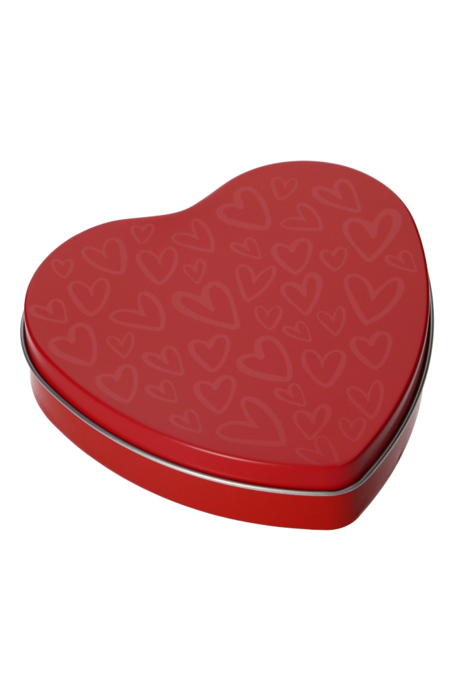 Blikken Rood Hart 12x11.6x3cm 1 stuk