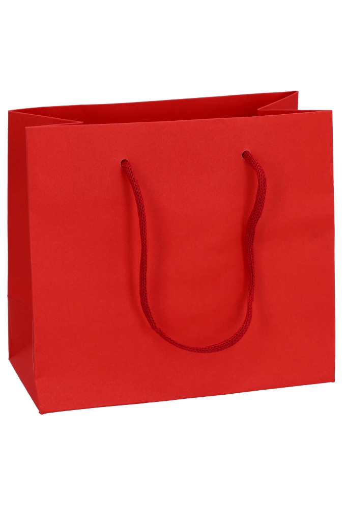 Luxe Papierentas Mat Luzon Rood & Koord 20x10x18cm 10stuks Luxe Papierentas Mat Luzon Rood & Koord 20x10x18cm 10stuks