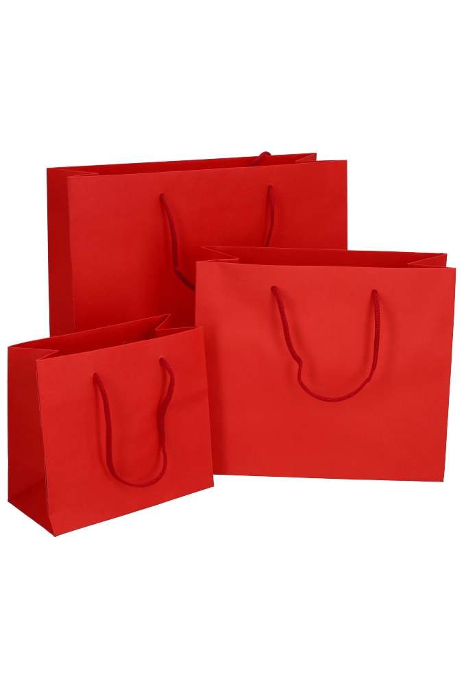Luxe Papierentas Mat Luzon Rood & Koord 20x10x18cm 10stuks Luxe Papierentas Mat Luzon Rood & Koord 20x10x18cm 10stuks