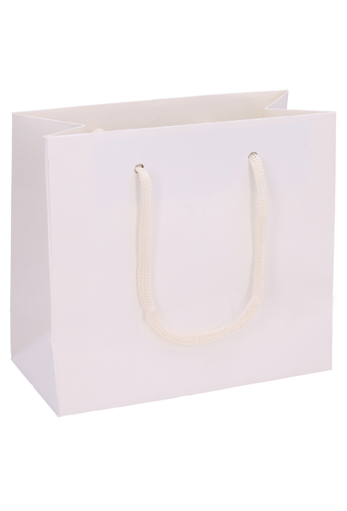Luxe Papierentas Mat Luzon Wit & Koord 20x10x18cm 10stuks