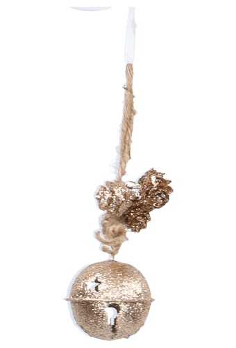 Decoratie Hanger Kerstbelletje & Dennenappel Goud 10cm 1stuks