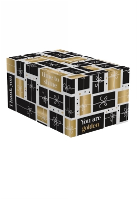 Geschenkdozen Time To Shine Gold Gift 45x35x23cm 15stuks Geschenkdozen Time To Shine Gold Gift 45x35x23cm 15stuks