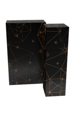 Wijnverpakking Zwart Shine 2-Fles 31x18x9cm 25stuks Wijnverpakking Zwart Shine 2-Fles 31x18x9cm 25stuks