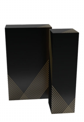 Wijnverpakking Zwart Stripe 2-Fles 31x18x9cm 25stuks Wijnverpakking Zwart Stripe 2-Fles 31x18x9cm 25stuks