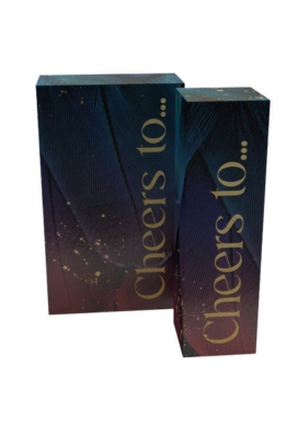 Wijnverpakking Zwart Cheers 1-Fles 9x9x31cm 25stuks Wijnverpakking Zwart Cheers 1-Fles 9x9x31cm 25stuks